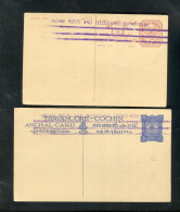 "INDIEN" 2 Aeltere Postkarten Je Mit Violl. Strich-Ueberdruck ** (R1212) - Cartes Postales