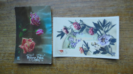 2 Anciennes Cartes , Avec Des Fleurs - Flores