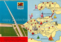 73293596 Noord Beveland Zeelandbrug Bruecke Fliegeraufnahme Landkarte Insel Noor - Sonstige & Ohne Zuordnung