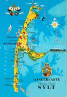 73293566 Sylt Wanderkarte Landkarte Wappen Sylt - Sylt