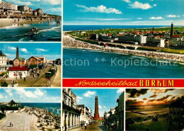 73293553 Borkum Nordseebad Strand Inselbahnhof Promenade Leuchtturm Sonnenunterg - Borkum