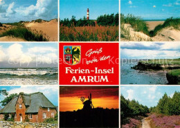 73293536 Amrum Duehnen Leuchtturm Brandung Kueste Heidelandschaft Windmuehle Amr - Sonstige & Ohne Zuordnung