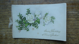 Ancienne Carte Type Faire Part , Pour Un Mariage " Avec Des Roses Blanches " - Blumen