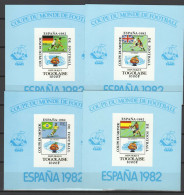 Togo 1981 Football Soccer World Cup 4 S/s Imperf. On Thick Paper MNH -scarce- - 1982 – Espagne