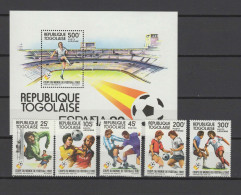 Togo 1982 Football Soccer World Cup Set Of 5 + S/s MNH - 1982 – Spain