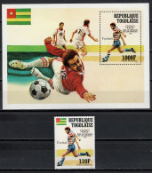 Togo 1984 Football Soccer, Olympic Games Los Angeles Stamp + S/s MNH - Nuovi