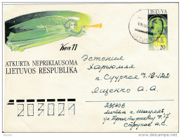 Mi U 13 Solo Stationery Cover Abroad - 3 June 1991 ? - Lituania