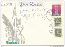 Uprated Stationery Cover - 6 December 1991 Panevėžys 9 To Latvia - Lituanie