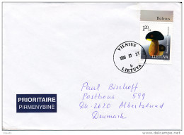 Mi 649 Single Stamp Cover - 31 January 1998 Vilnius - Boletus Aereus Dark Cep Bronze Bolete Mycology Fungus - Lituanie