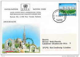 Stationery Cover - 17 October 1995 Vienna To Germany - Wien City View - Briefe U. Dokumente