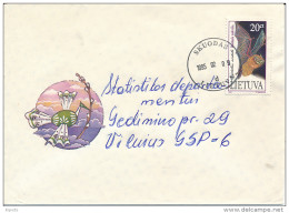 Mi 567 Single Stamp Cover - 9 February 1995 Skuodas - Nyctalus Noctula Common Noctule Bat - Lituanie