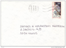 Mi 566 Single Stamp Cover - 8 March 1995 Vilnius - Rodent Glis Glis Edible Dormouse - Lituanie