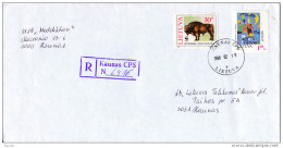 Registered Commercial Multiple Stamps Cover - 19 February 1998 Kaunas CPS - Lituanie