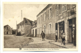 CPA 87 Haute-Vienne - LUSSAC Les EGLISES - Route Des Hérolles - Animation, Enfant Sur Tricycle, Commerce Journaux - Saint Sulpice Les Feuilles