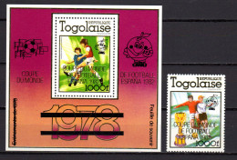 Togo 1980 Football Soccer World Cup Stamp + S/s With Golden Overprint MNH - 1982 – Spain