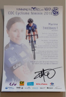 Autographe Marine Thiebaulti Club Omnisports Courcouronnes 2018  Format A5 - Wielrennen