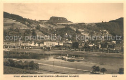 73292665 Koenigstein Saechsische Schweiz Panorama Mit Pfaffenstein Koenigstein S - Königstein (Sächs. Schw.)