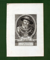 ST-UK HENRY VIII King Of England Copper Engraving 1700~ à Paris Chez Daumont - Prenten & Gravure