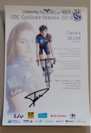 Autographe Claudia Deloni Club Omnisports Courcouronnes 2018  Format A5 - Wielrennen