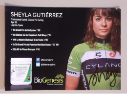 Autographe Sheila Gutierrez Cylance Bio Genesis Grand Format - Cyclisme