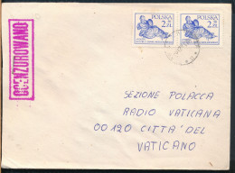 °°° LETTER POLAND 1982 SOLIDARITY SOLIDARNOSC OCENZUROWANO CENSORED VATICAN RADIO ROME °°° - Cartas & Documentos