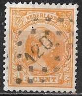 1891 Superbe Puntstempel 120 (Weesp) Op  Prinses Wilhelmina Hangend Haar 3 Cent Oranje NVPH 34 - Poststempel