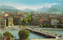 38 GRENOBLE. PONT DE LA PORTE DE FRANCE. PLACE DE LA BASTILLE. COURS J.JAURES. 1962. - Grenoble