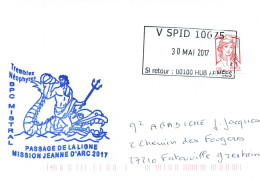 ENVELOPPE AVEC CACHET DU  BPC MISTRAL - MISSION JEANNE D' ARC 2017 - LE 30 MAI 2017 - LE 12/02/2019 - Scheepspost