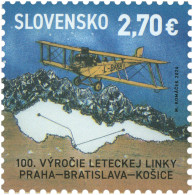Slovakia - 2024 - Centenary Since Launch Of Airline Route Prague-Bratislava-Kosice - Mint Stamp - Unused Stamps