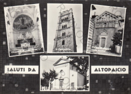 CARTOLINA  C11 ALTOPASCIO,LUCCA,TOSCANA-SALUTI-IL CAMPANILE-CHIESA S.JACOPO-INTERNO-FACCIATA-LATO ANTICO-VIAGGIATA 1963 - Lucca