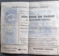 Bon De Paquet En Franchise Postale  Cachet 8ème BCA - Professions