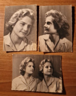 19446.   Tre Fotografie D'epoca Donne Femme Sorelle In Posa 1956 Milano - 14,5x10 - Persone Anonimi