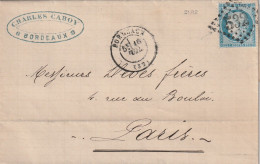 Lettre De Bordeaux à Paris LAC - 1849-1876: Période Classique