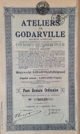 S.A. Atliers De Godarville - Part Sociale Ordinaire -1933 - Industry