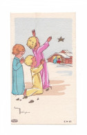 Crèche, Noël, Nativité, Enfants, Enfantine, Illustrateur Gaston Maréchaux, éd. Boumard Fils E H 61 - Devotion Images