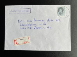 NETHERLANDS 1987 REGISTERED LETTER BORN TO VIANEN 28-12-1987 NEDERLAND AANGETEKEND - Lettres & Documents