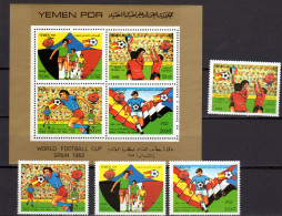 Yemen PDR 1982 Football Soccer World Cup Set Of 4 + S/s MNH - 1982 – Espagne