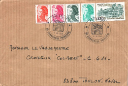 ENVELOPPE DE DUNKERQUE POUR LE VAGUEMESTRE DU CROISEUR COLBERT  - BEAU CACHET ET TIMBRES - Poste Navale