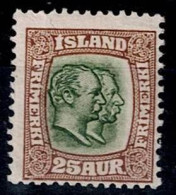 ICELAND 1907 KING CHRISTIAN IX AND FREDERIK VIII MI No 57 MNH VF!! - Unused Stamps