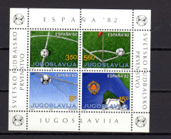 Yugoslavia 1982 Football Soccer World Cup S/s MNH - 1982 – Espagne