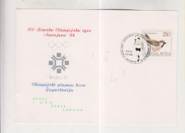 YUGOSLAVIA,1984 SENTA OLYMPIC GAMES SARAJEVO Nice Postcard - Covers & Documents