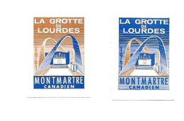 KB923 - VIGNETTES LA GROTTE DE LOURDES - MONTMARTRE CANADIEN - Privaat & Lokale Post