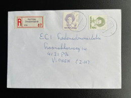 NETHERLANDS 1995 REGISTERED LETTER PUTTEN DORPSSTRAAT TO VIANEN 01-11-1995 NEDERLAND AANGETEKEND - Brieven En Documenten