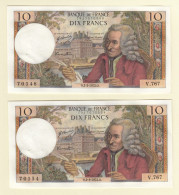 10x 10 Francs VOLTAIRE FRANCE Type 1963 F.62.55 V.767 SUP Série X10 - 10 F 1963-1973 ''Voltaire''