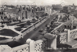 CARTOLINA  C11 ROMA,LAZIO-VIA DEI FORI IMPERIALI-MEMORIA,CULTURA,RELIGIONE,IMPERO ROMANO,BELLA ITALIA,VIAGGIATA 1956 - Otros Monumentos Y Edificios