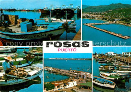 73286764 Rosas Costa Brava Cataluna Fliegeraufnahme Hafen Fischerboote Rosas Cos - Sonstige & Ohne Zuordnung