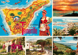 73286749 Tenerife Panoramakarte Strand Abendstimmung Tenerife - Sonstige & Ohne Zuordnung