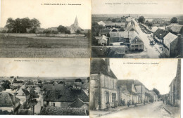 28 - Prunay Le Gillon - Lot De 4 Cartes ; Vue Panoramique, A Vol D'oiseau, Grande Rue ; Croquenoult - Autres & Non Classés