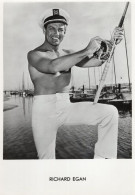 Richard Egan Film Star Hollywood 1950s Fishing Ship Postcard - Actores