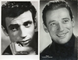 Yves Montand 2x French Italian Actor Singer 2x RPC Postcard S - Actores